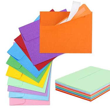 Imagem de Pacote com 90 envelopes coloridos, envelopes de cartão A1 de 9 x 13 cm - Convites imprimíveis para casamentos, cartões comemorativos e cartões postais