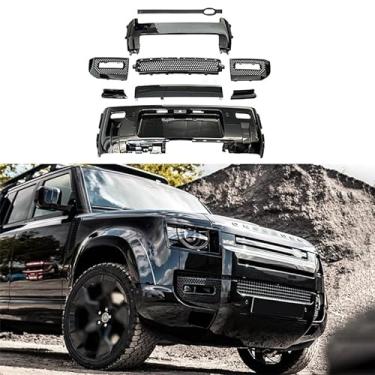 Imagem de 9 peças de kits de carroceria preto brilhante modificado para para-choque dianteiro traseiro serve para Land Rover Defender 110 90 130 2020 2021 2022 2023 2024 2025