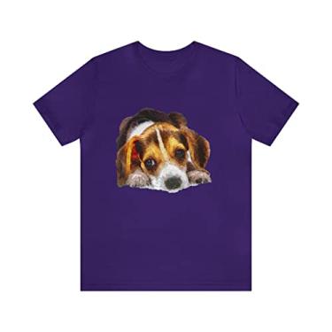 Imagem de Beagle 'Daisy Mae' - Camiseta de manga curta unissex Jersey by Doggylips™, Team Purple, 3G