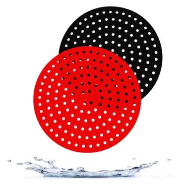 Imagem de Armrouns Forros de silicone reutilizáveis para fritadeira a ar, 20,3 cm, redondo, antiaderente, livre de BPA, acessórios para fritadeira a ar (20 cm)