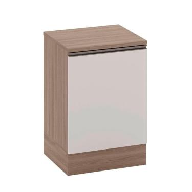 Imagem de Balcão Com Tampo 58 Cm 1 Porta Etna Poliman Móveis Carvalho Oak E Off White
