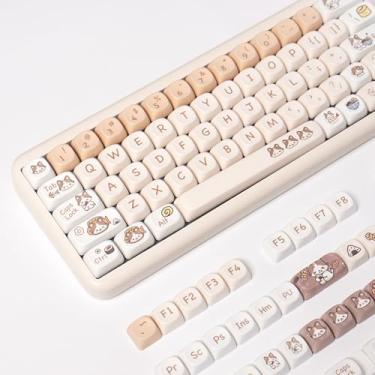 Imagem de SUEHIODHY Conjunto de Teclas PBT Gato com Perfil MOA, 144 Teclas, Personalizadas para Teclados Mecânicos 60% 65% 70% 75% 100% Cherry Gateron MX
