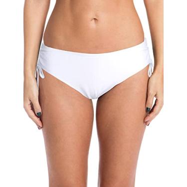 Imagem de Colloyes Calcinha de biquíni feminina com cordão cobertura total cintura baixa, Branco, XXG