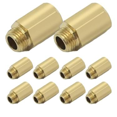Imagem de CADUFUELLY 10 peças de bicos de jato de latão de 5 mm, M5 x 0,5 mm/0,68 mm rosca de substituição para bocal de orifício de gás propano Lpg aquecedor de água de tubo de gás DIY peças de queimador