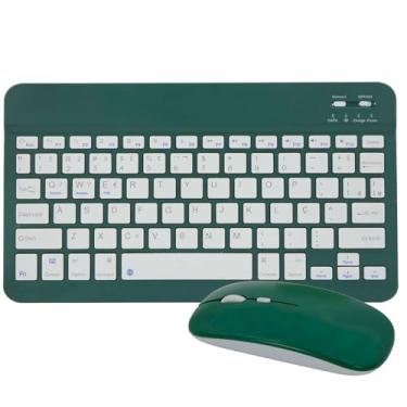 Imagem de Kit Teclado e Mouse sem fio Com Conex USB e Bluetooth 3.0 Recarregavel Para Tablet/Ipad - Alamo (VERDE)