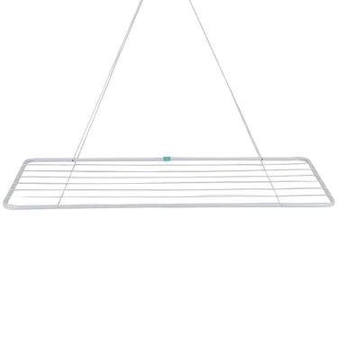 Imagem de Varal de Teto em Aço 1,20 M x 56 CM Branco 006007 MOR