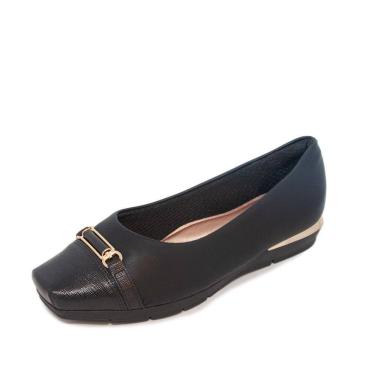 Imagem de Sapato Feminino Piccadilly Anabela Maxi Therapy REF: 147305 NAPA STRECH-LUX LINHO