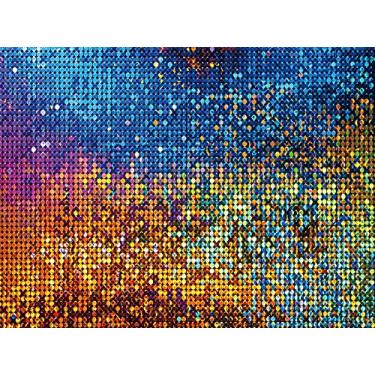 Imagem de 2,1 x 1,5 m, 60, 70, dança, salão, dança, DJ, luz neon colorido, discoteca, festa, pano de fundo de 40 anos