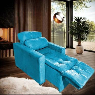 Imagem de Poltrona do Papai Retrátil e Reclinável Madri Turquesa