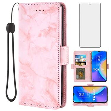 Imagem de Asuwish Capa de telefone para TCL 20 SE 6,82 com protetor de tela de vidro temperado e capa carteira de mármore flip porta-cartões suporte acessórios para celular TCL20SE Android 11 TLC 20SE T6710 6,8