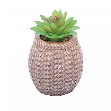 Imagem de Cachepot de Cerâmica com Suculenta Sisal 9,5x14,5cm 61606 - Wolff