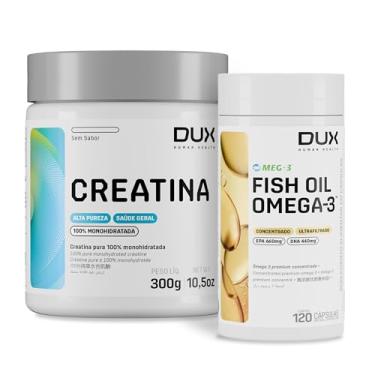 Imagem de Creatina Monohidratada 300g + Fish Oil Ômega 3 Óleo de Peixe 120 Caps - Suplementação Treino Academia, Força Energia Resistência, Ganho Muscular Hipertrofia, Suplementos Naturais - DUX HUMAN HEALTH