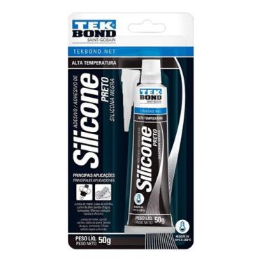 Imagem de Cola Silicone Alta Temperatura Preto Automotivo Tek Bond 50g