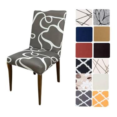 Imagem de Kit 4 Capas Cadeiras De Jantar Spandex Importado Elástico- Várias Estampas (Coke Cinza)