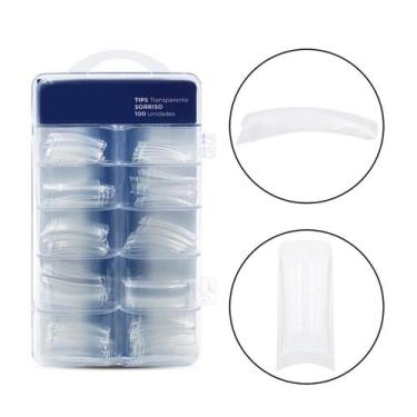 Imagem de Unhas Postiças Tips Sorriso Transparente Profissional 100Und - LE DESI