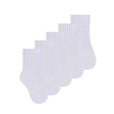 Imagem de Kit com 5 Meias Infantil Cano Médio Selene 2040-370, Branco, 21-24