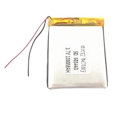 Imagem de bateria 2 fios recarregavel 3,7v 603443 c/ 1000mah 6mm de espessura x 34mm de largura x 43mm de comprimento
