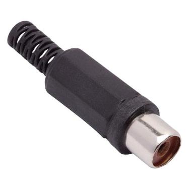 Imagem de Plug RCA JACK Plastico Niquel Preto - BITS
