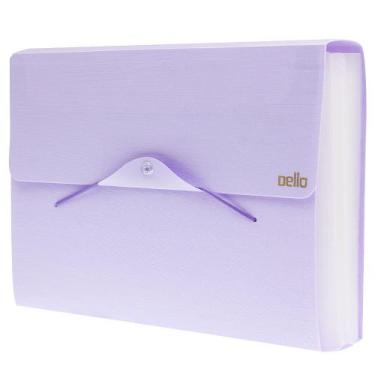 Imagem de Pasta Sanfonada 31 Divisões Dello Serena linho Cores Pastel, Lilas Pas