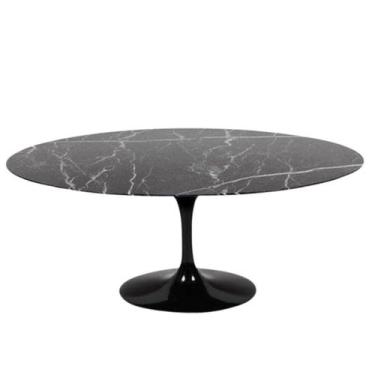 Imagem de Mesa de Jantar Tulipa Saarinen Redonda 160x90 cm Mármore Nero - Linn D