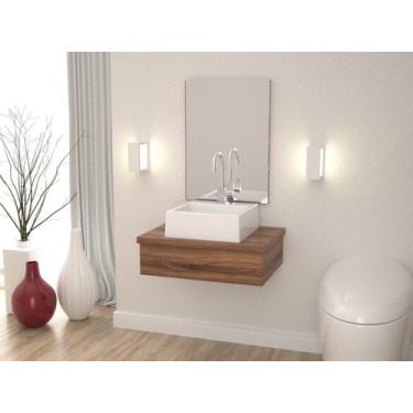 Imagem de Bancada Metrópole 601w 60cm C/cuba Q355 e Espelheira - Compace, Branco