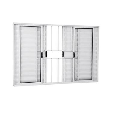 Imagem de Veneziana 6 folhas ( com grade ) branco  - ESQUADRIAS NOVO LAR, 100X12