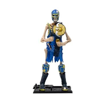 Imagem de Boss Fight Studio Epic H.A.C.K.S. Bonesault Skeleton Action Figure – Highly Articulated Collectible Figurine with Accessories – Microphone, Bat, Championship Belt, Alternate Head, and Stand – 1:18