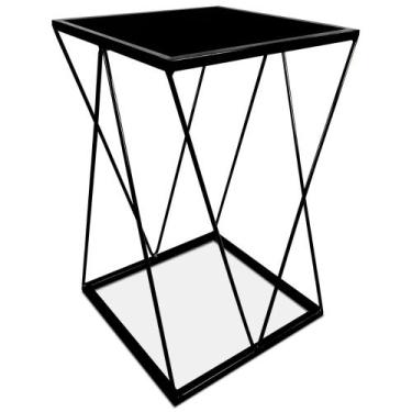 Imagem de Mesa De Canto Alta Modelo Industrial Wire Lateral Decoração Para Sala 