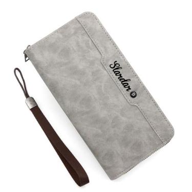 Imagem de Carteira longa social couro porta documentos telefone cartões - Slarda