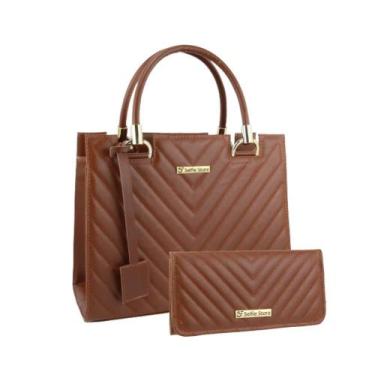 Imagem de Bolsa Feminina Transversal Tote De Ombro + Carteira Kit - Selfie Store