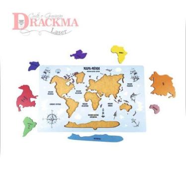 Imagem de Mapa mundi Quebra-Cabeça, Brinquedo Educativo, pedagógico. - Drackma