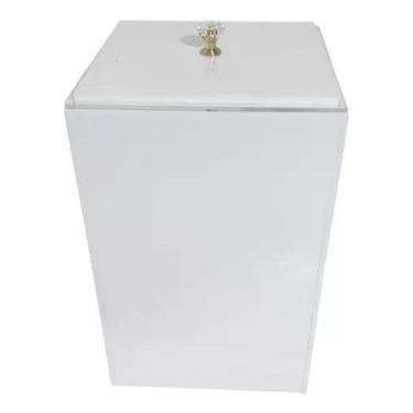 Imagem de Lixeira Premium Luxo em Acrílico 10 Litros Puxador Cristal - Fabrica d