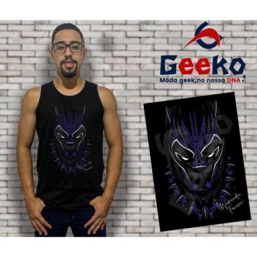 Imagem de Regata Pantera Negra Black Panther Geeko, Preto, G