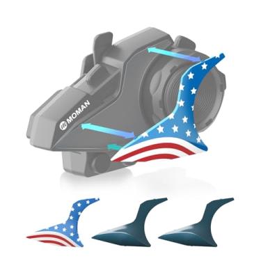 Imagem de Moman G4 Conchas intercambiáveis compatíveis com intercomunicador H2E, kit de conchas de padrão personalizável (bandeira dos EUA × 2, verde escuro × 2)