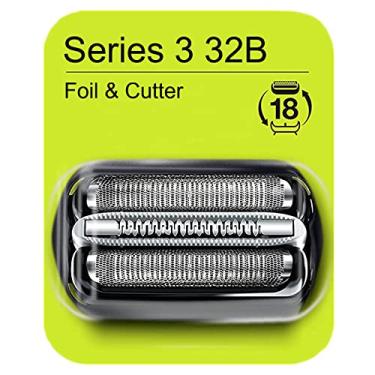 Imagem de Série 3 32B Lâmina de substituição e cortador para barbeador elétrico Braun, compatível com modelos 3000s 3010s 3020s 3030s 3040s 3050cc 3070cc 3080s 3090cc 320 330 340 350cc série 3 lâminas (1 unidade)