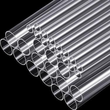 Imagem de Taiyin Tubo de acrílico rígido com 30 peças, espessura de parede, cilindro redondo, tubo transparente, plástico, rígido, faça você mesmo, tubo de acrílico para iluminação publicitária (1 polegada, 1/2