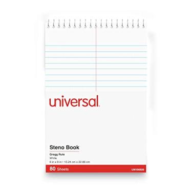 Imagem de Universal Almofadas Steno, régua Gregg, capa vermelha, 80 folhas brancas 15,5 x 22,5 cm