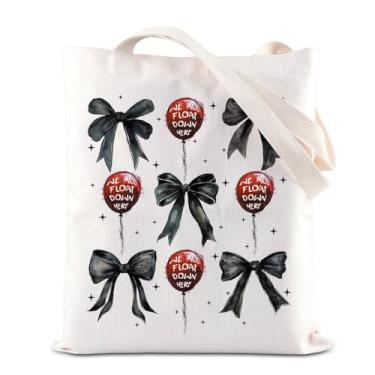 Imagem de ENSIANTH Presente inspirado em filmes de terror Spooky Season Gift Balloons Clown Shoulder Bag We All Float Down Here Scary Fans Gift, Bolsa flutuante, Large