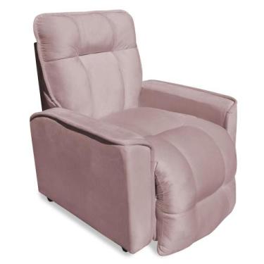 Imagem de Poltrona do Papai Reclinável para Descanso Veludo Rosê - Porto Decor