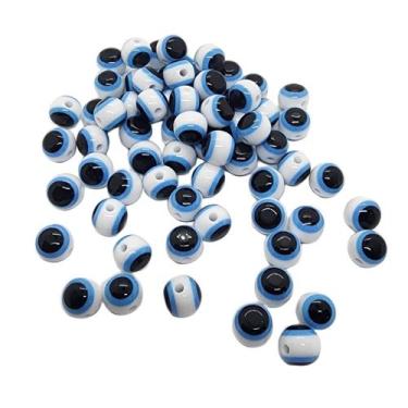 Imagem de Olho Grego 8mm Missanga para Pulseiras e Colares 50 Unidades - Comerci