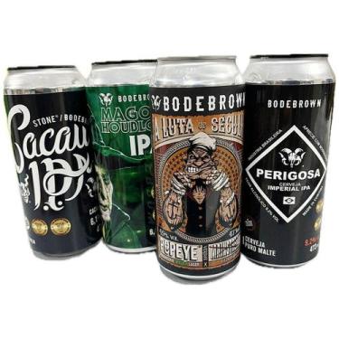 Imagem de Kit Presente 4 Cervejas Premium Bodebrown Latão 473ml - Bodebrown Kit