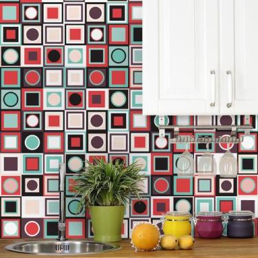 Imagem de Adesivo de Azulejo 20x20 para Cozinha - Alegria 24un-15x15 - Quartinho