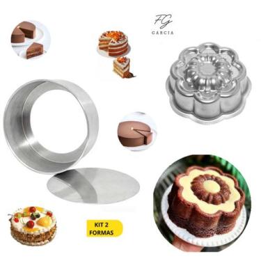 Imagem de Kit de 1 forma fundo falso + 1 forma margarida ballerine decorada alta