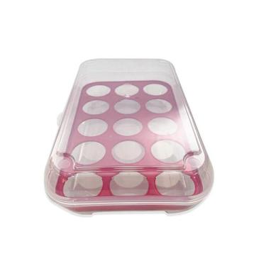 Imagem de Organizador Porta Ovos Geladeira Grande C/ Tampa 15 Ovos - KS