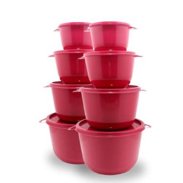 Imagem de Kit com 10 conjunto 4 peça vasilhas Plastico Atacado - Dom Artesanal