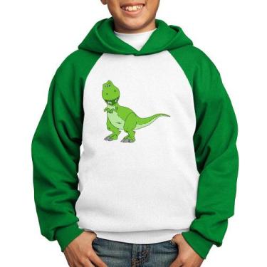 Imagem de Moletom Infantil Dinossauro - Foca na Moda, Branco, Verde, 10
