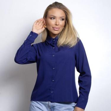 Imagem de Camisa Social Feminina Manga Longa de Botões Casual Básica Uniforme El