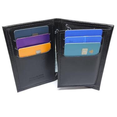Imagem de Carteira Masculina Porta Cartão Proteção Rfid Couro Legitimo - Cosenza