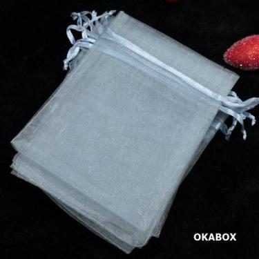 Imagem de 300 Saquinhos De Organza 7x9 Cm Branco (9x12, Branco) - OKABOX