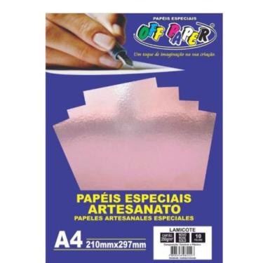 Imagem de Papel Lamicote 250g 10 Folhas Off Paper - Rose Gold
